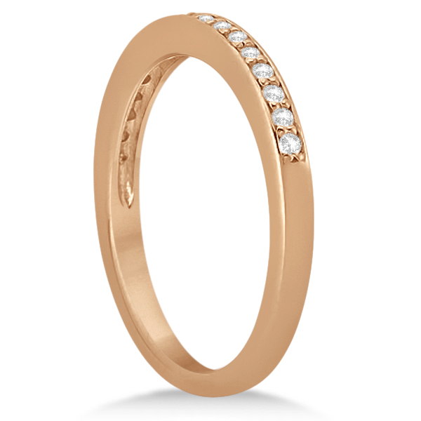 Petite Half-Eternity Diamond Wedding Band in 14k Rose Gold (0.17ct)