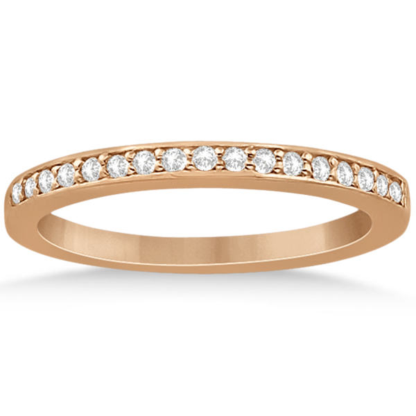 Petite Half-Eternity Diamond Wedding Band in 14k Rose Gold (0.17ct)