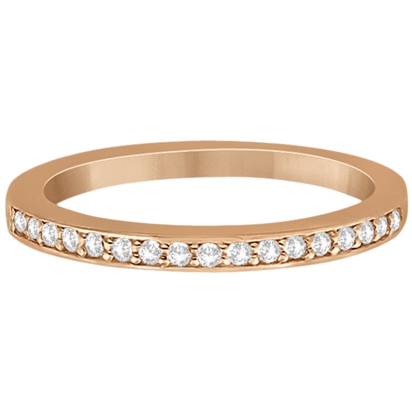 Petite Half-Eternity Diamond Wedding Band in 14k Rose Gold (0.17ct)