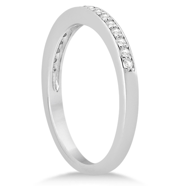 Petite Half-Eternity Diamond Wedding Band in 14k White Gold (0.17ct)