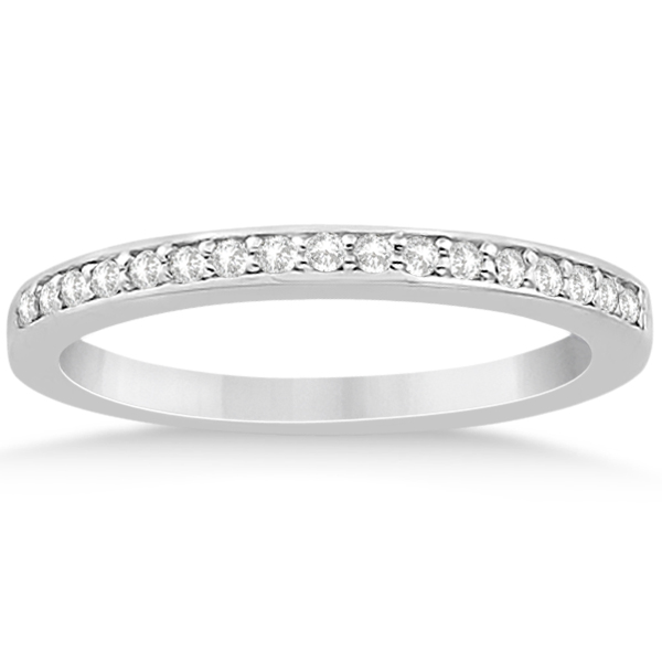 Petite Half-Eternity Diamond Wedding Band in 14k White Gold (0.17ct)
