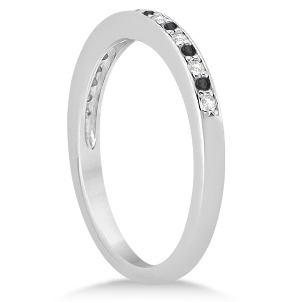 Black & White Diamond Wedding Band Palladium 0.29ct