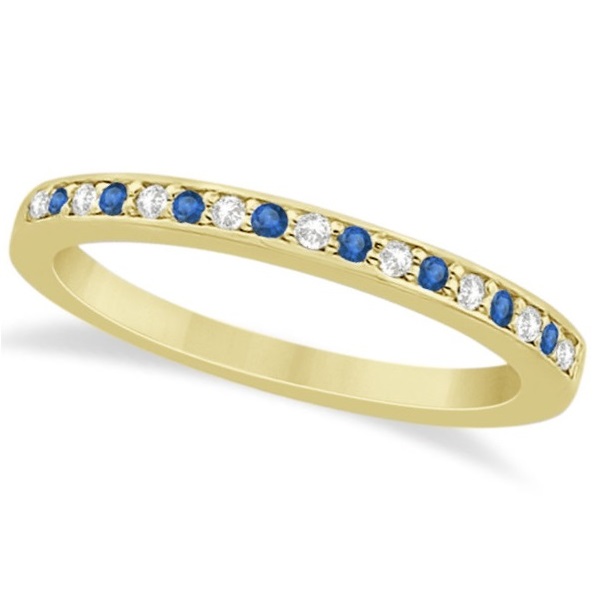Blue Topaz & Diamond Engagement Ring Set 14k Yellow Gold (0.55ct)