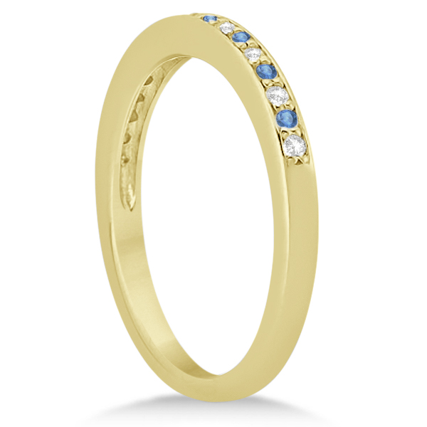Blue Topaz & Diamond Engagement Ring Set 14k Yellow Gold (0.55ct)
