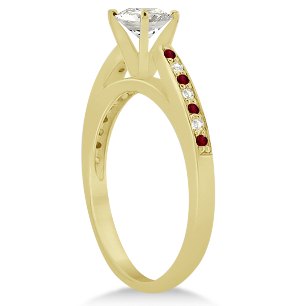 Garnet & Diamond Engagement Ring Set 14k Yellow Gold (0.55ct)