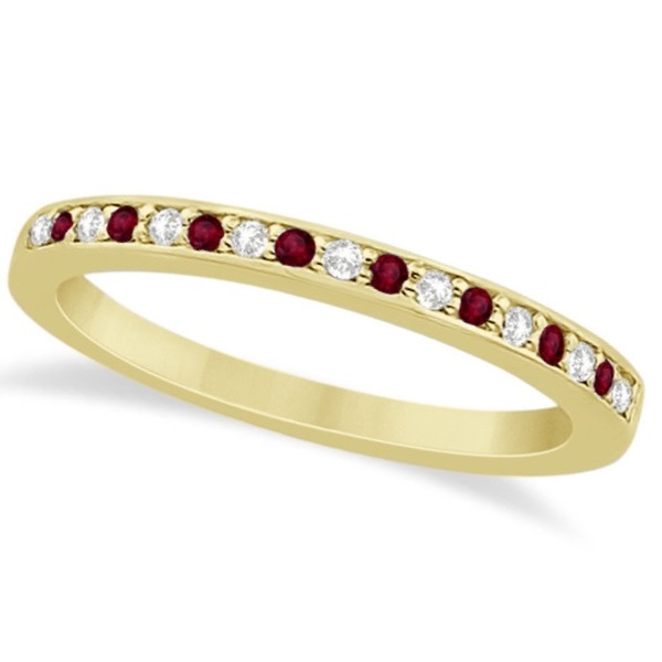 Garnet & Diamond Engagement Ring Set 14k Yellow Gold (0.55ct)