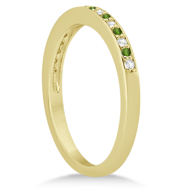 Peridot & Diamond Engagement Ring Set 14k Yellow Gold (0.55ct)