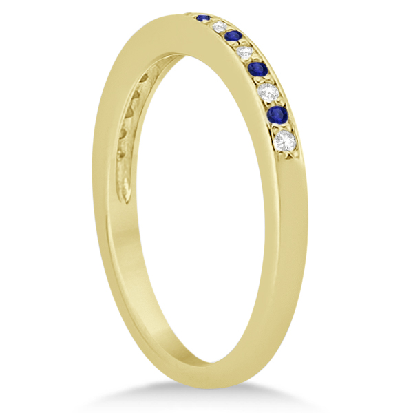 Tanzanite & Diamond Wedding Band 14k Yellow Gold 0.29ct