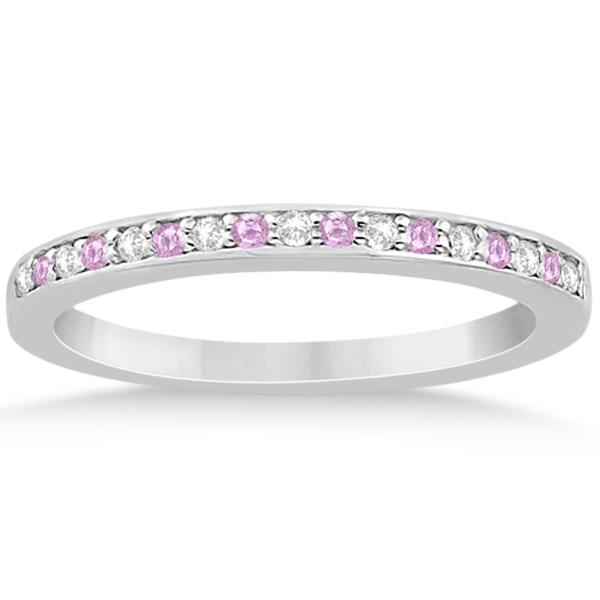 Pink Sapphire & Diamond Engagement Ring Set Platinum (0.55ct)