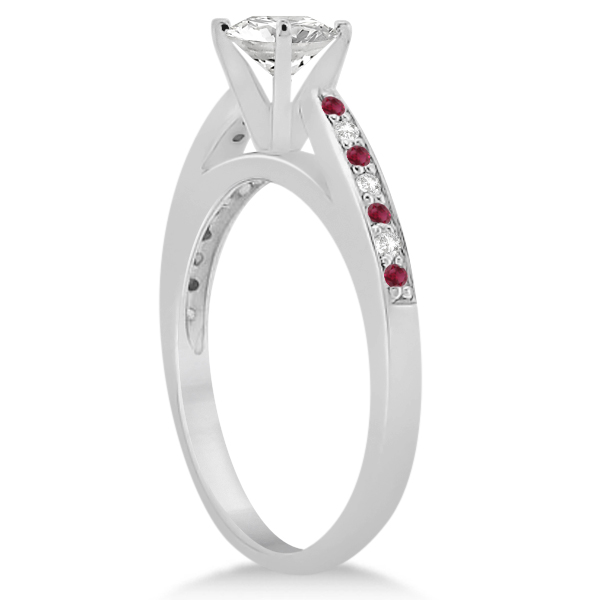 Ruby & Diamond Engagement Ring Bridal Set Palladium (0.47ct)