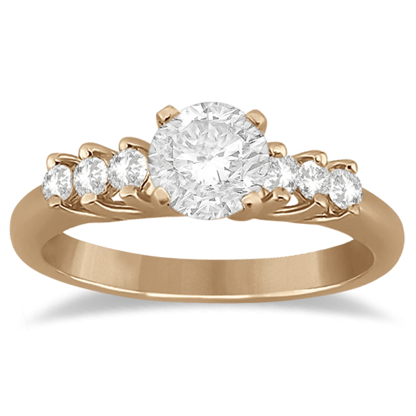 Seven Stone Diamond Engagement Ring In 18K Rose Gold (0.18ct)