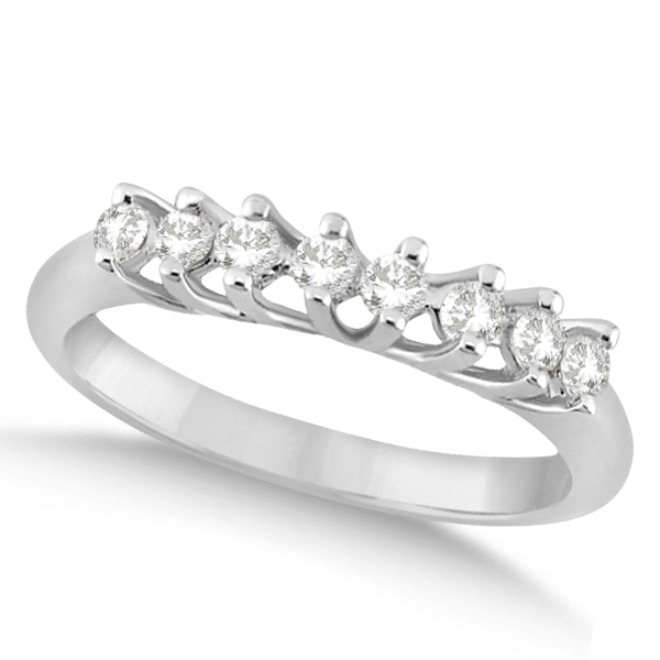 Seven Stone Diamond Bridal Set Ring and Band Palladium (0.42ct)