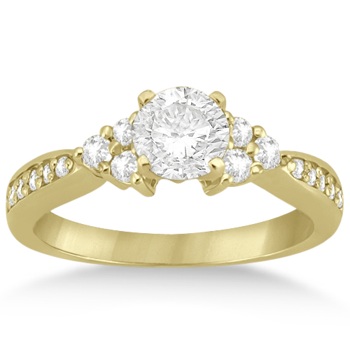 Diamond Floral Engagement Ring Setting 14k Yellow Gold (0.28ct)