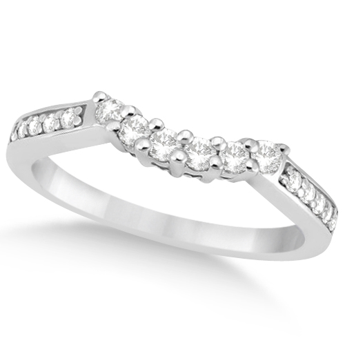 Floral Diamond Engagement Ring & Wedding Band 14k White Gold (0.56ct)