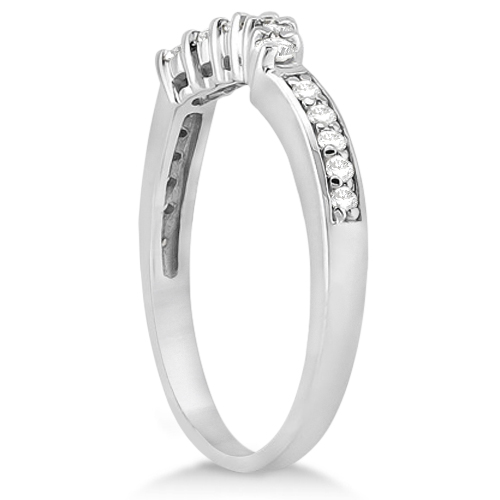 Floral Diamond Engagement Ring & Wedding Band 14k White Gold (0.56ct)