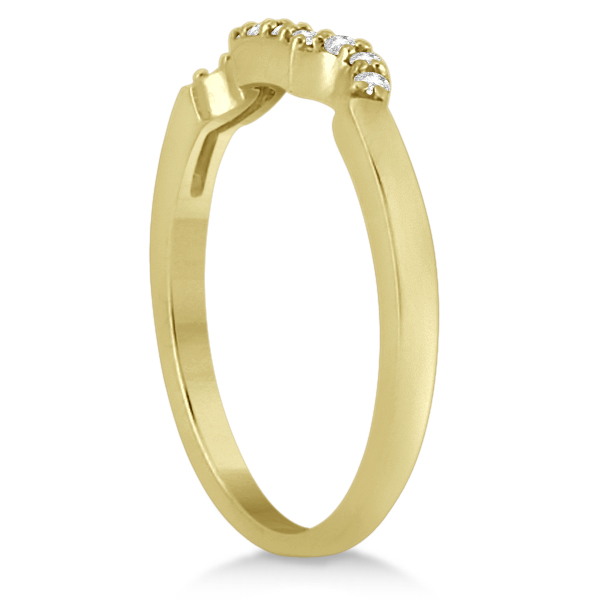 Modern Contour Diamond Wedding Band for Women 14k Yellow Gold (0.10ct)