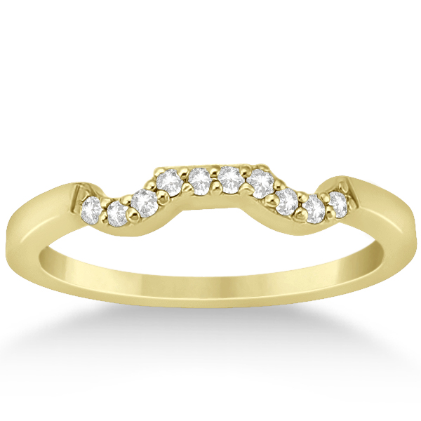 Modern Contour Diamond Wedding Band for Women 14k Yellow Gold (0.10ct)