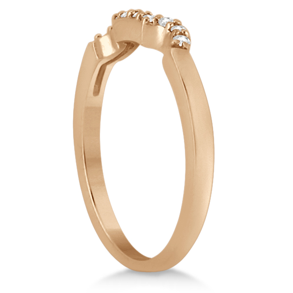 Modern Contour Diamond Wedding Band for Women 18k Rose Gold (0.10ct)
