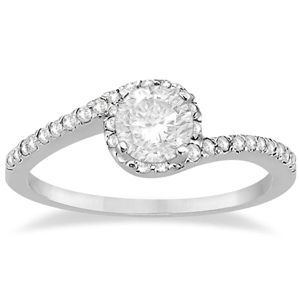 Halo Twist Diamond Bridal Set Ring & Band Platinum (0.28ct) U935