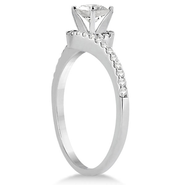 Halo Twist Diamond Bridal Set Ring & Band Platinum (0.28ct) U935