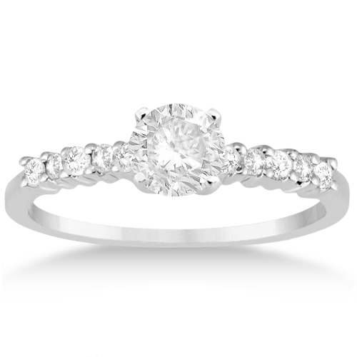 Petite Diamond Bridal Ring Set 14k White Gold (0.35ct)