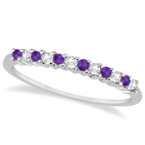 Petite Diamond & Amethyst Bridal Set 18k White Gold (0.35ct)