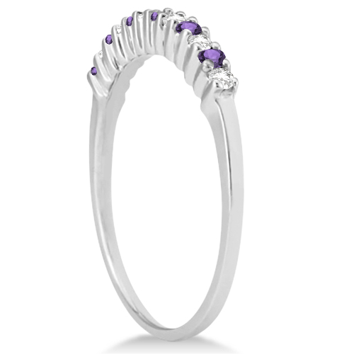 Petite Diamond & Amethyst Bridal Set 18k White Gold (0.35ct)