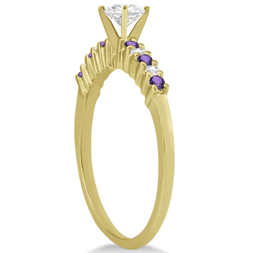 Petite Diamond & Amethyst Bridal Set 18k Yellow Gold (0.35ct)