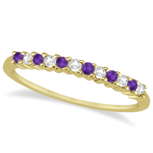 Petite Diamond & Amethyst Bridal Set 18k Yellow Gold (0.35ct)