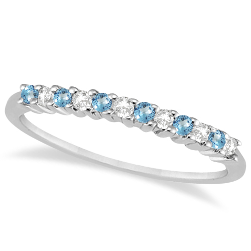 Petite Diamond & Blue Topaz Bridal Set Platinum (0.35ct)