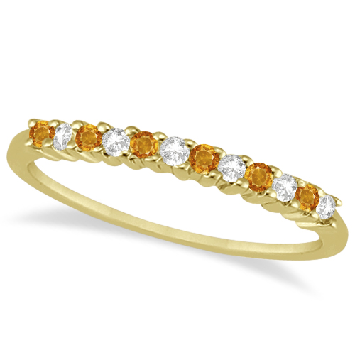 Petite Diamond & Citrine Bridal Set 14k Yellow Gold (0.35ct)