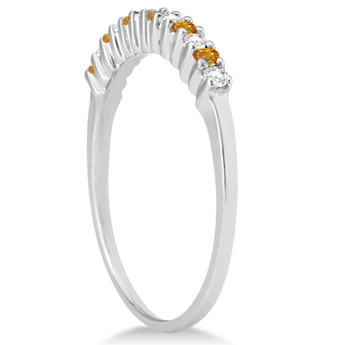 Petite Diamond & Citrine Wedding Band Platinum (0.20ct)