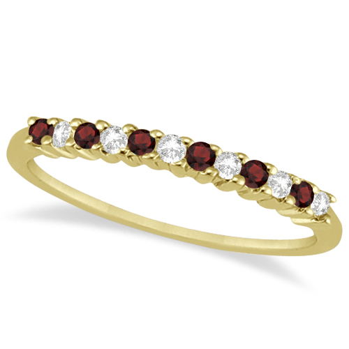 Petite Diamond & Garnet Bridal Set 18k Yellow Gold (0.35ct)