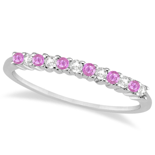 Diamond & Pink Sapphire Bridal Set 18k White Gold (0.35ct)