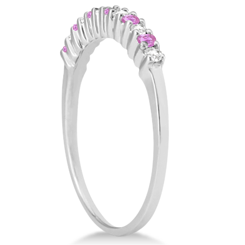 Diamond & Pink Sapphire Bridal Set 18k White Gold (0.35ct)