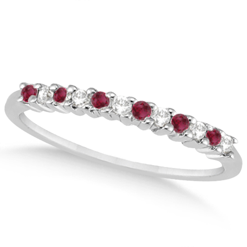 Petite Diamond & Ruby Wedding Band Platinum (0.20ct)