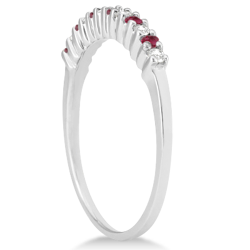 Petite Diamond & Ruby Wedding Band Platinum (0.20ct)