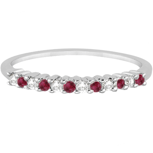 Petite Diamond & Ruby Wedding Band Platinum (0.20ct)