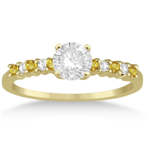 Diamond & Yellow Sapphire Engagement Ring 18k Yellow Gold (0.15ct)
