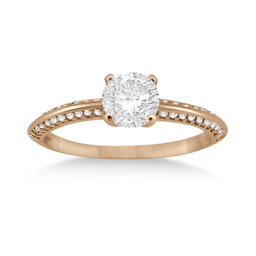 Petite Diamond Engagement Ring Setting 18k Rose Gold (0.25ct)