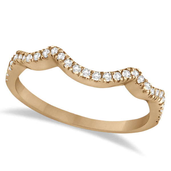 Diamond Infinity Halo Engagement Ring & Band Set 14K Rose Gold (0.60ct)