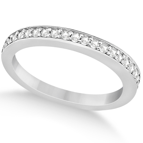 Channel Set Half Eternity Diamond Wedding Band 14k White Gold (0.30ct)