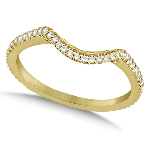 Diamond Contour Eternity Wedding Band 14K Yellow Gold (0.24ct)