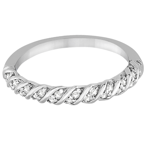 Diamond Rope Wedding Band in 14k White Gold (0.17ct)