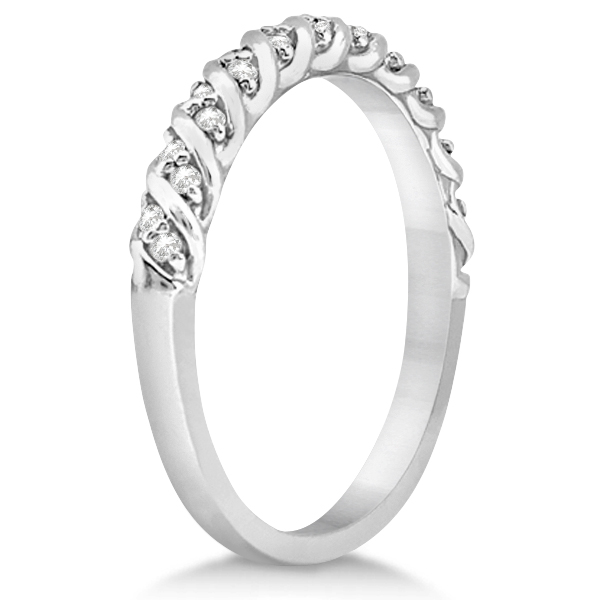 Diamond Rope Wedding Band in 18k White Gold (0.17ct)