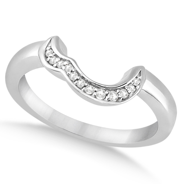 Floral Diamond Engagement Ring & Wedding Band 14k White Gold 0.19ct U1467