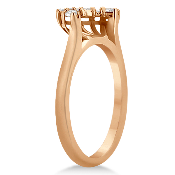 Contour Diamond Wedding Band 18K Rose Gold Prong Setting (0.19ct)