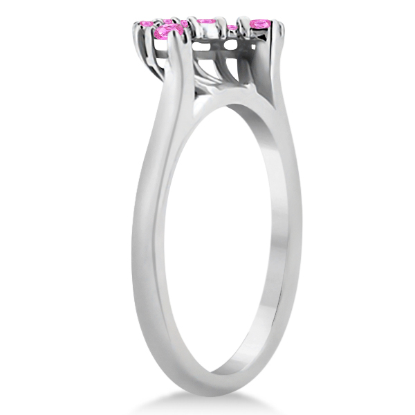 Pink Sapphire Contour Gemstone Wedding Band Palladium Setting (0.40ct)