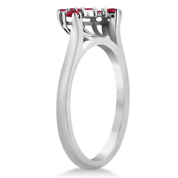 Ruby Contour Gemstone Bridal Wedding Band 18K White Gold (0.40ct)