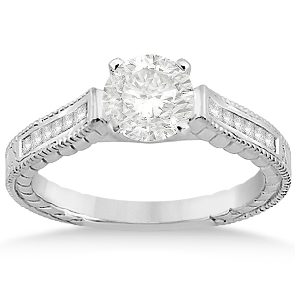 Princess Cut Channel Diamond Bridal Set in Platinum (0.38ct)